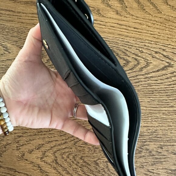 NWT! NEW! Coach Georgie Bi-Fold Wallet -Black Brown Stud /  Black CC - Picture 4 of 6